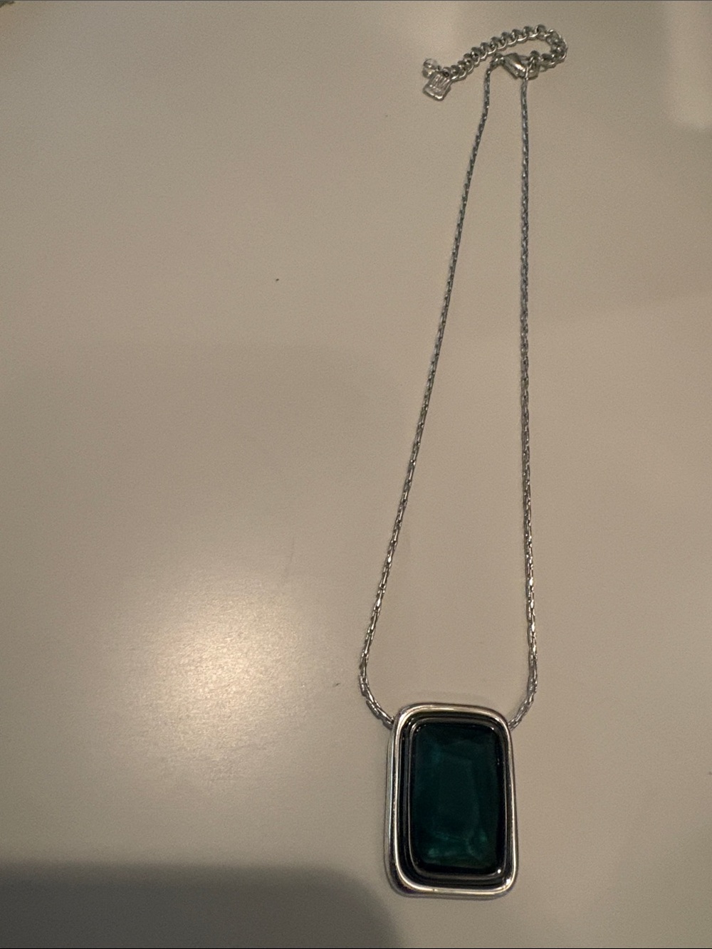 RLM SOHO Silver Necklace with Blue Rectangular Pendant